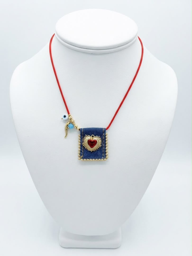 Blue Jeans escapulary Choker