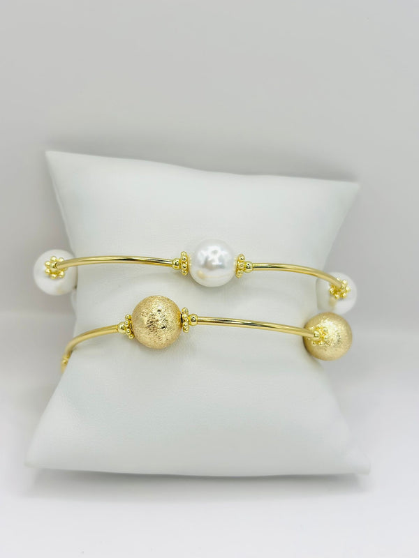 Duo pearl and bright bracelet