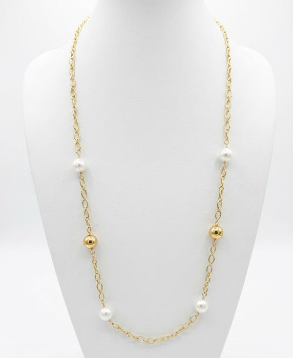 MAGESTIC LARGE GOLD
AND PEARL NECKLACE
