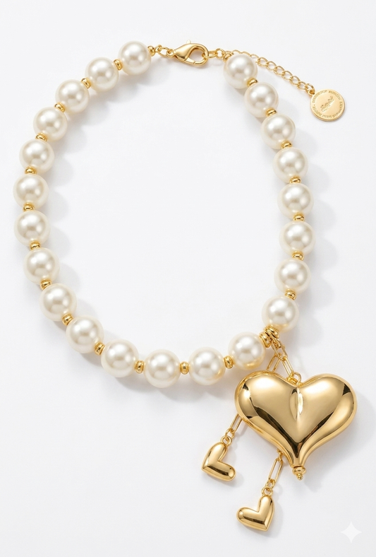 Candy Bom Heart White and Gold
