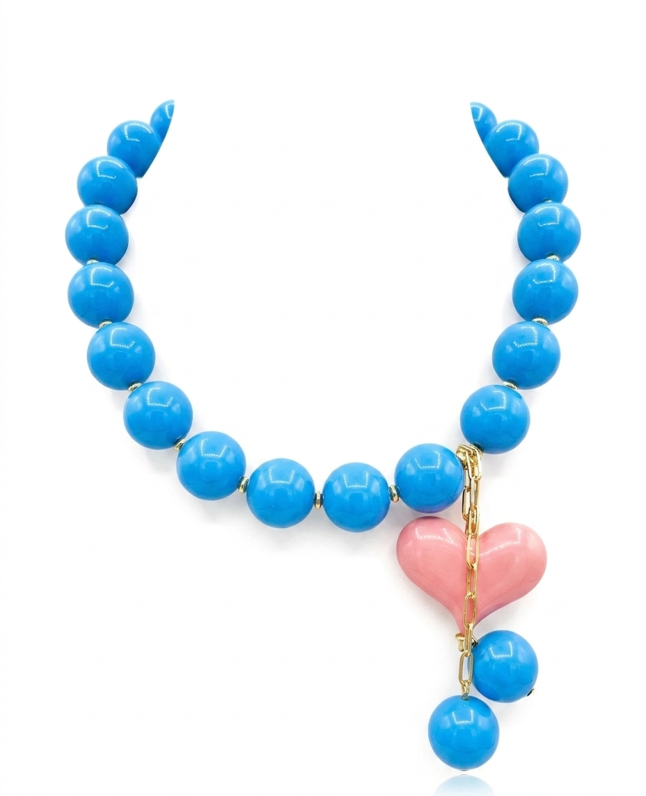 Candy Bom Heart Ligth blue and pink