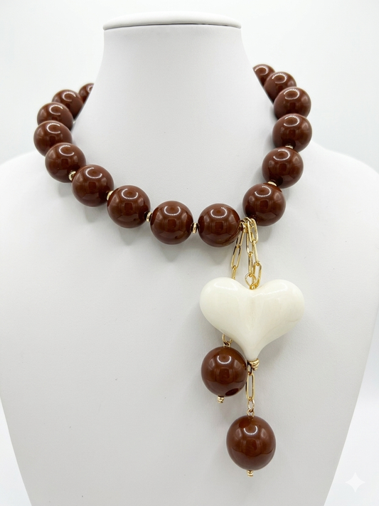 Candy Bom Heart brown and beige