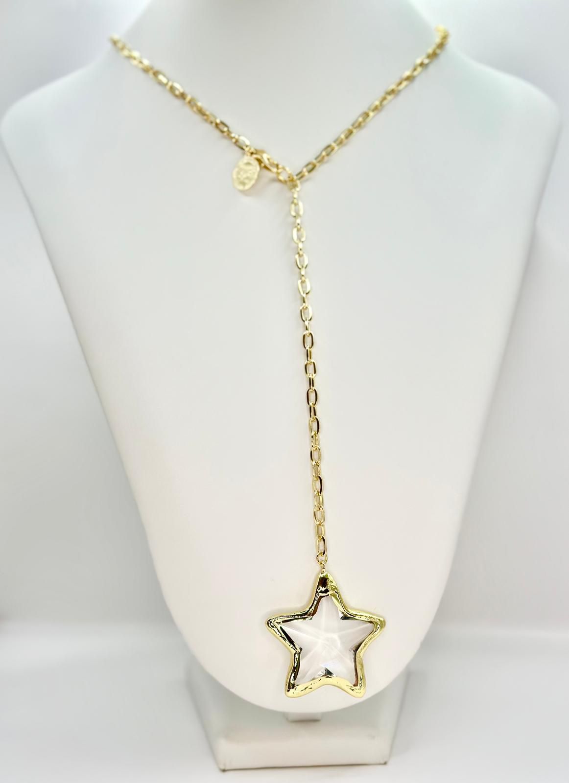 Star Bow Tie Cristal Necklace